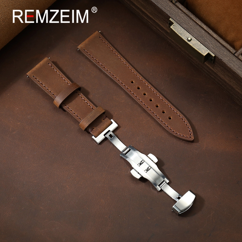 Smartwatch Vintage Watches For Men - Tali Jam Tangan Kulit Crazy Horse