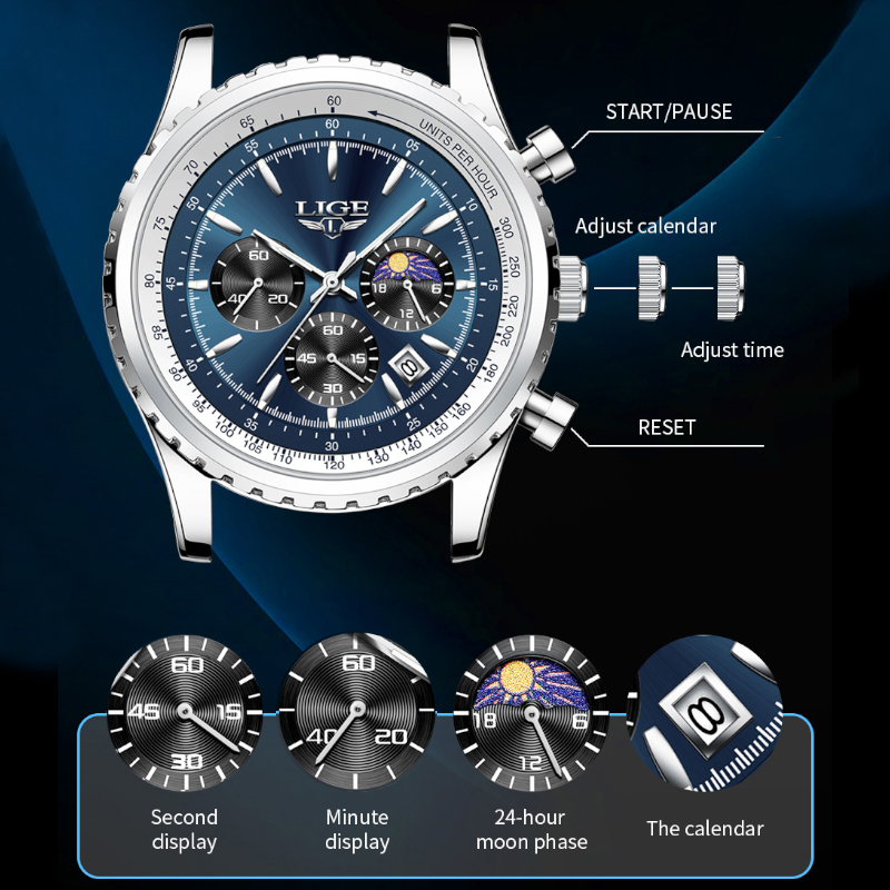 LIGE jam tangan Quartz pria, a - Smartwatch Watches For Men Brands ulasan dan harga