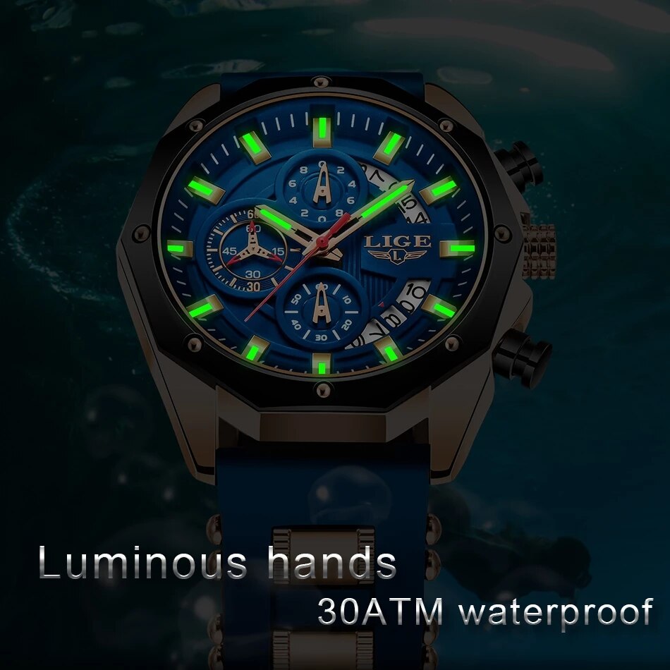LIGE jam tangan kronograf pria - Smartwatch Watches For Men Brands ulasan dan harga