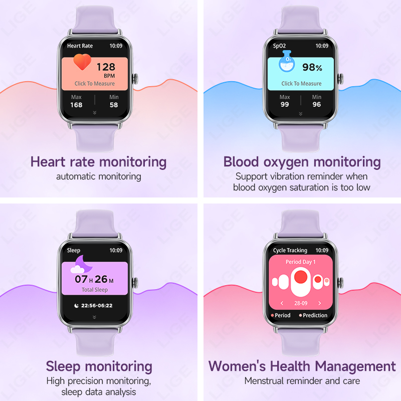 LIGE Jam Tangan Pintar Layar H - Smartwatch Ladies Watches For Women ulasan dan harga