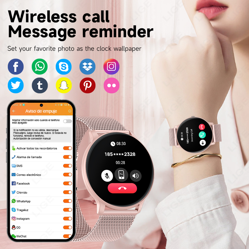 LIGE Jam Tangan Pintar Wanita  - Smartwatch Ladies Watches For Women ulasan dan harga