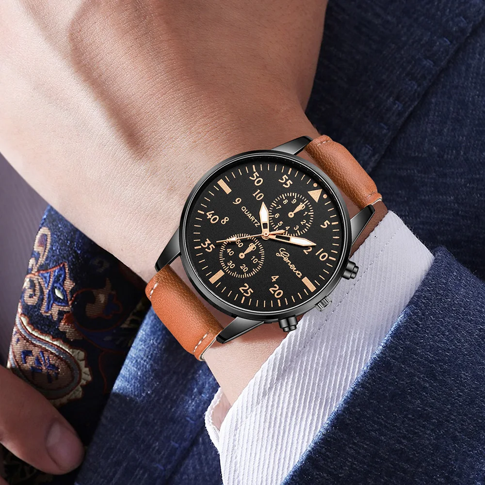 AAA3Pcs Geneva Set Jam Tangan  - Smartwatch Vintage Watches For Men ulasan dan harga